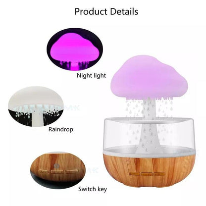 Zen Raining Cloud Night Light Aromatherapy Essential Oil Diffuser Micro Humidifier - Cykapu