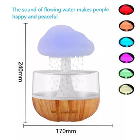 Zen Raining Cloud Night Light Aromatherapy Essential Oil Diffuser Micro Humidifier - Cykapu