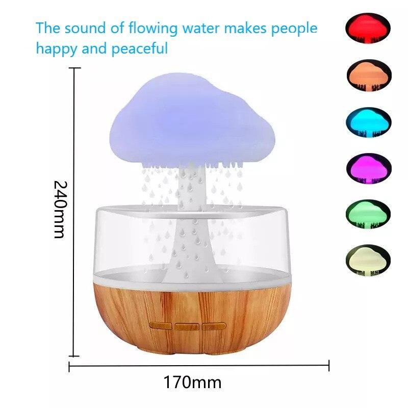 Zen Raining Cloud Night Light Aromatherapy Essential Oil Diffuser Micro Humidifier - Cykapu