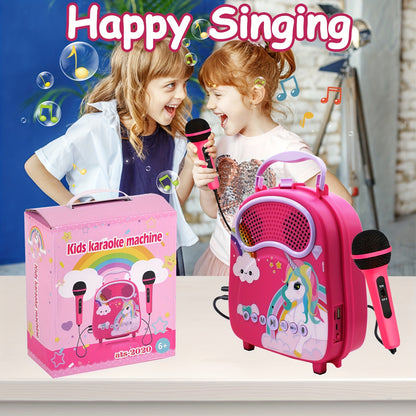 Kids Karaoke Machine With 2 Microphones For Girls Boys Children