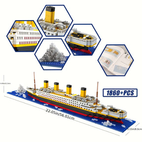 1878pcs Ship Model Building Block Set, 3D Puzzle Sets, DIY Educational Toys