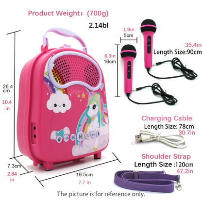 Kids Karaoke Machine With 2 Microphones For Girls Boys Children