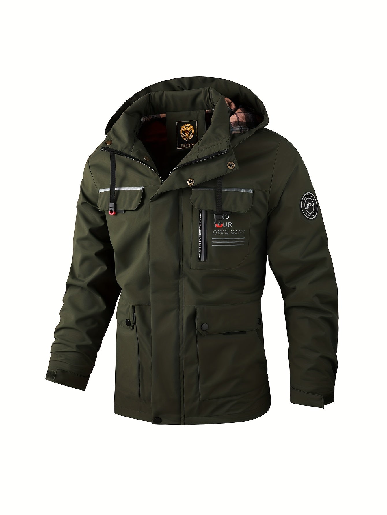 Men's Fashion Casual Windbreaker Bomber Jacket, Spring Outdoor Waterproof Sports Jacket