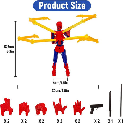 (Assembly Completed) Action Figure, 3D Printed Robot Action Figure Spider Guy Multi - Jointed Movable with Changeable Claws and Hands, Super Hero Action Figures for Boys Desktop Decorations - Cykapu