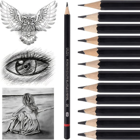 12pcs Art Drawing Graphite Pencils(8B - 2H), Professional Drawing Sketching Pencil Set, Ideal For Drawing Art, Sketching, Shading, For Beginners & Pro Artists