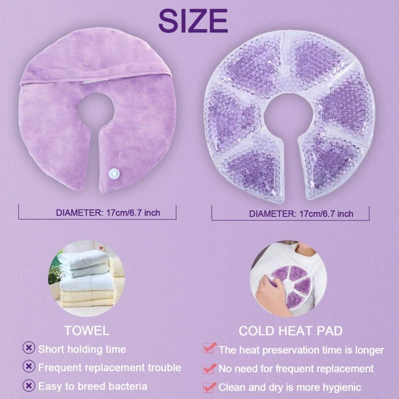 Breast Therapy Pads, Hot Cold Breastfeeding Gel Pads, Breastfeeding Essentials and Postpartum Recovery - Cykapu