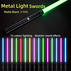 2 PCS Gravity Sensing Light Saber 2 In 1 15-color Metal Laser Sword Rechargeable Toy Party Glow Sword - Cykapu