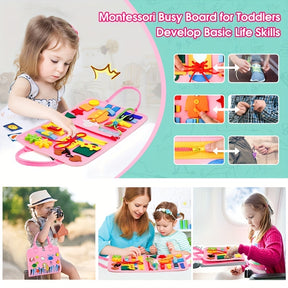 Montessori Busy Board Sensory Toys To Develop Fine Motor Skills In Toddlers & Preschoolers - Cykapu