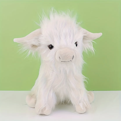 Cuddly 27CM/11'' Highland Cow Plush Toy - Kyloe Stuffed Animal Dolls Perfect Halloween Deco - Cykapu