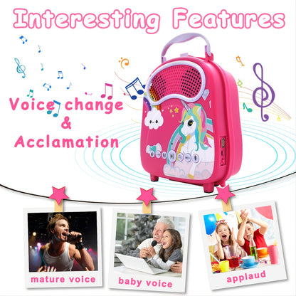 Kids Karaoke Machine With 2 Microphones For Girls Boys Children