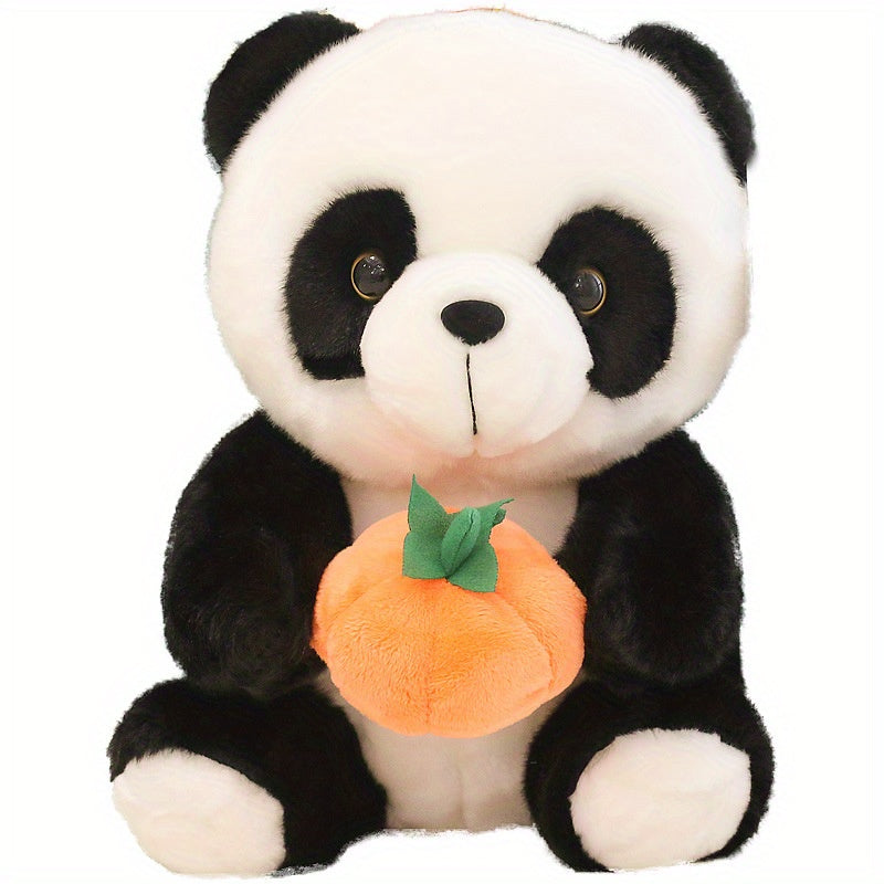 Halloween Decor Plush Doll, Cute Chinese Panda Doll, Cute Panda Holding A Pumpkin Ornament Gift Placement Doll