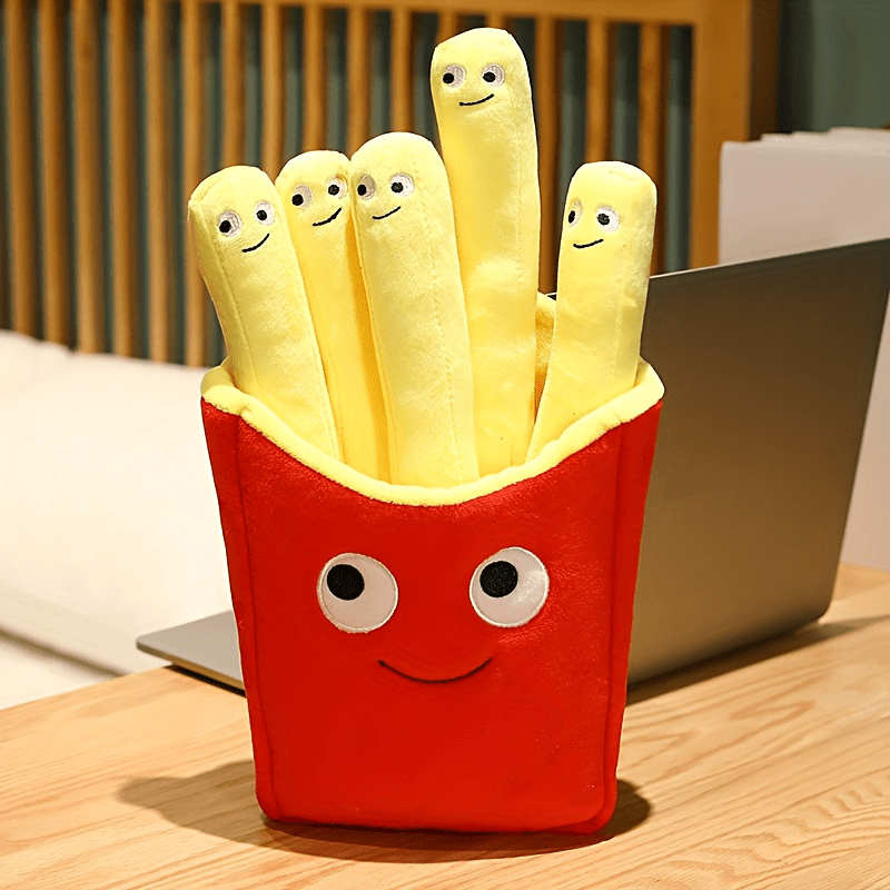 Emotional Support Smile French Fries Plush Stuffed Toy, Plush Sofa Pillow Car Accessories - Cykapu