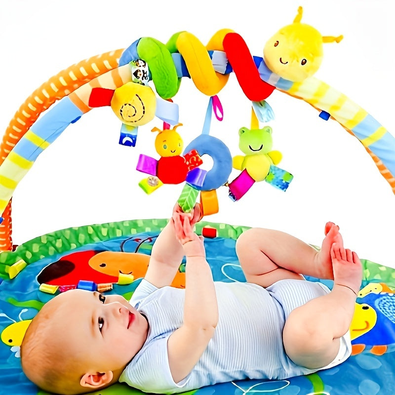 Baby Bed Spiral Toy, Plush Activity Hanging Cradle Toy, Cartoon Cute Animal Shape Hanging Stroller, Seat, Hanging Rainbow Color - Cykapu
