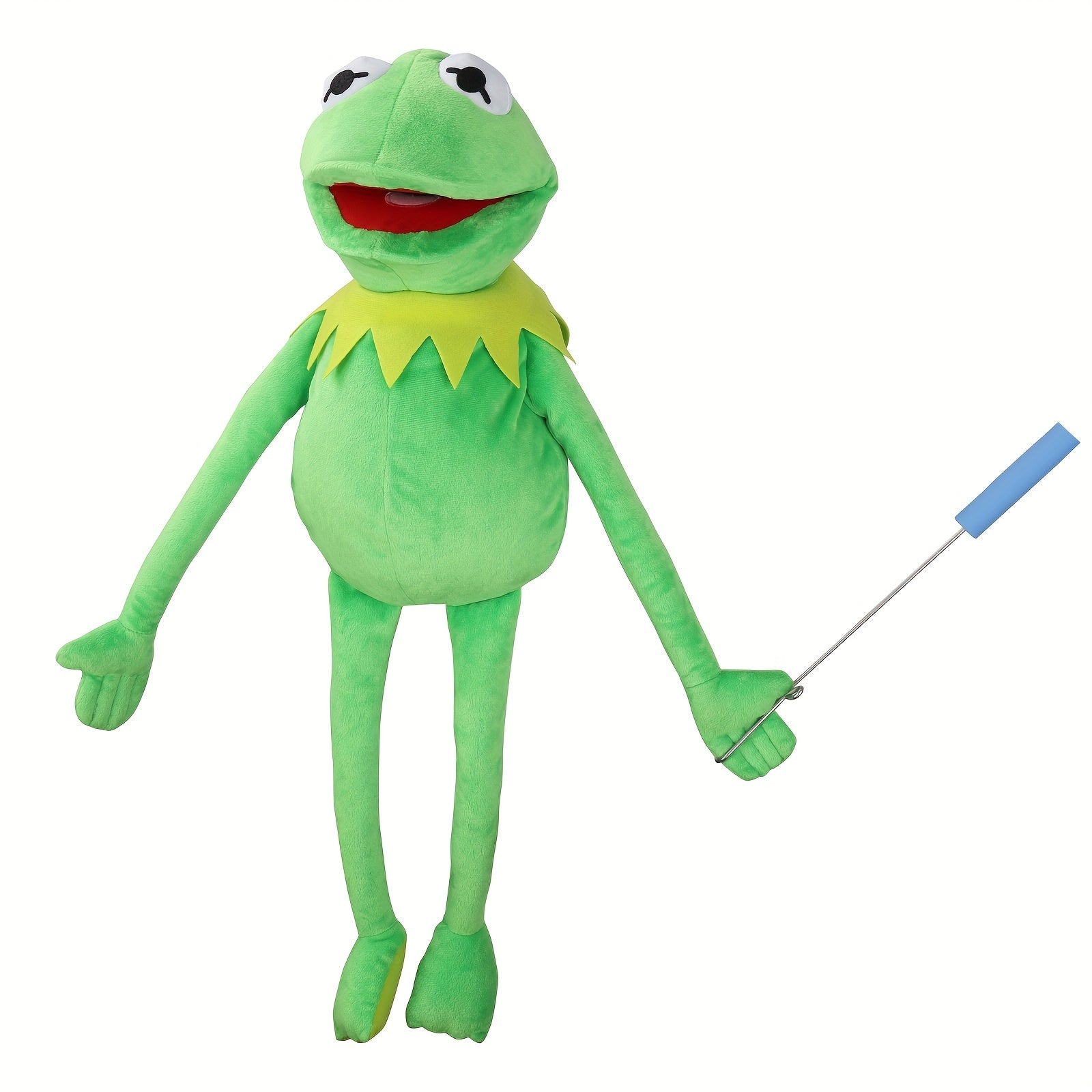 Kermit Frog Puppet With Control Rod Metal Puppet Set,The Muppets Show, Soft Plush Frog Puppet Doll Suitable For Role Play -Green, 24 Inches - Cykapu