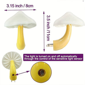 3 Packs Of UTLK Plug-In LED Mushroom Night Lights - 7 Colors & Dusk To Dawn Sensor - Perfect For Kids & Bedrooms! Halloween/Christmas Gift
