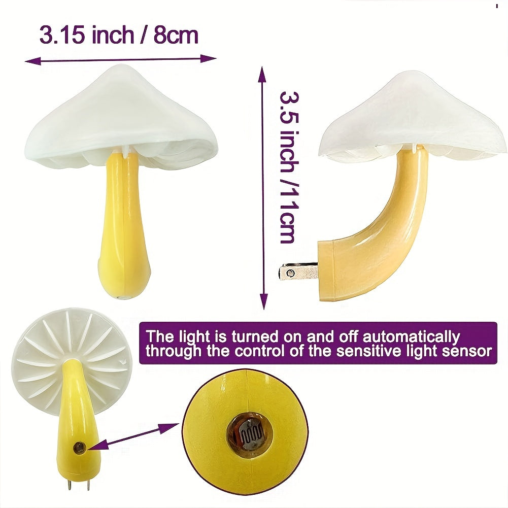 3 Packs Of UTLK Plug-In LED Mushroom Night Lights - 7 Colors & Dusk To Dawn Sensor Cykapu