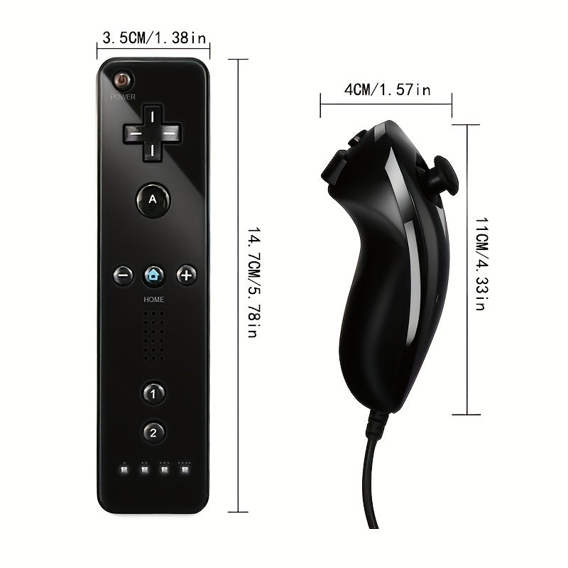 Remote Controller And Nunchuck Joystick Control For Wii/wii U Console Wireless Gamepad Controller With Silicone Case - Cykapu