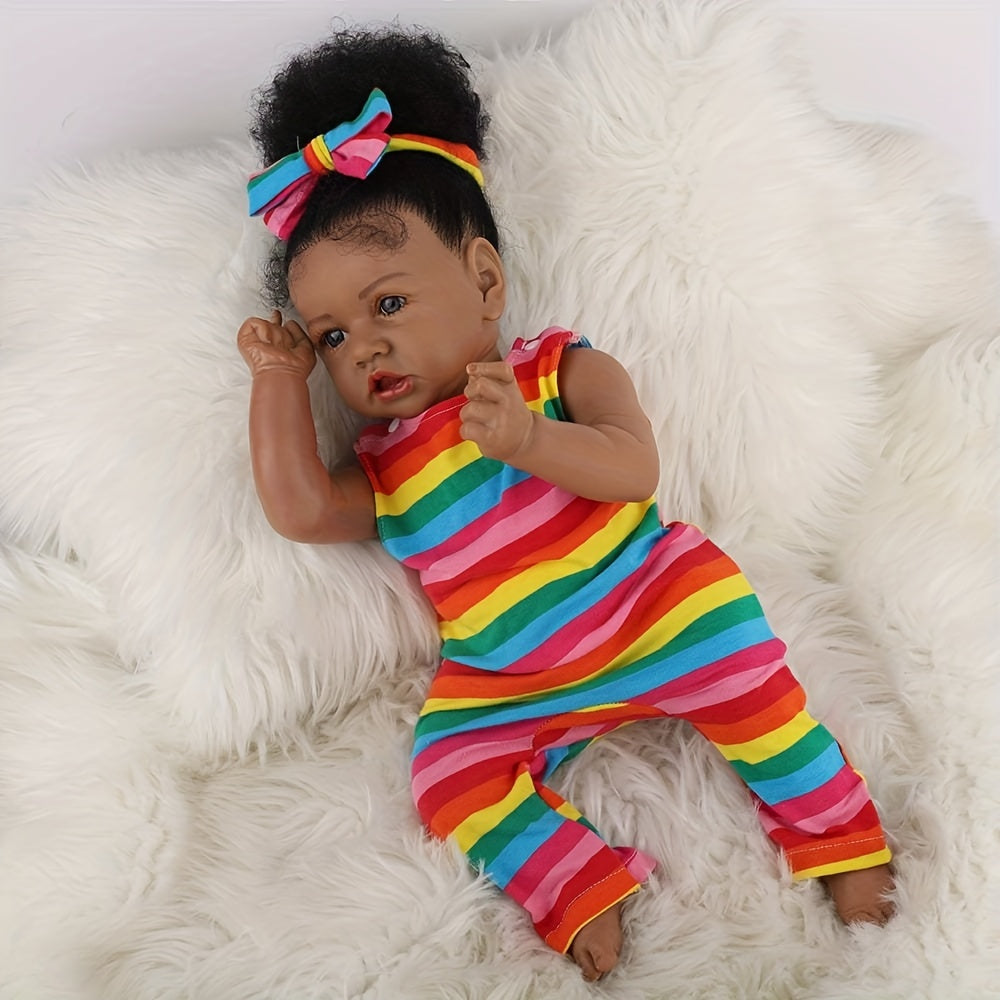 Reborn Baby Dolls African American Silicone Limbs Realistic Baby Doll With Soft Body - Cykapu