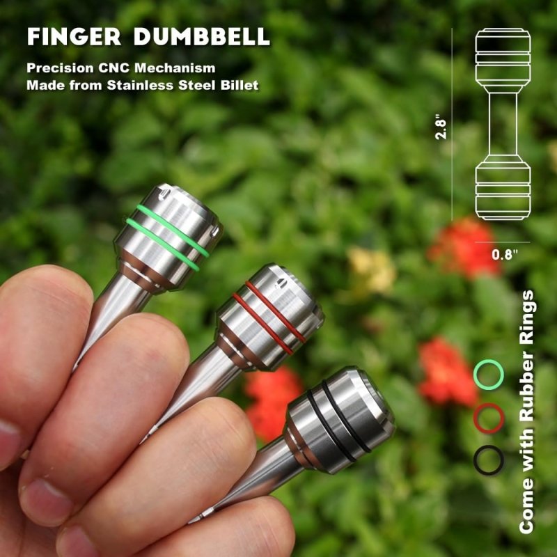 Finger Dumbbell Fidget Toys, Metal Fidget Spinners, High Resilience Thumb Button - Cykapu