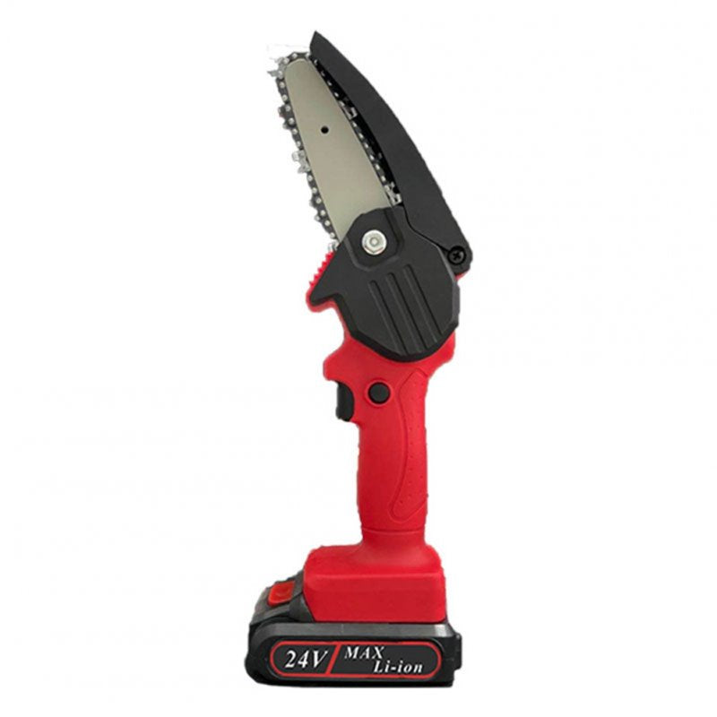 Mini Electric Chain Saw Woodworking Lithium Battery Chainsaw Wood Cutter Cordless Garden Rechargeable Tool Red U.S. plug Cykapu