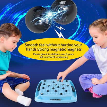 Magnetic Chess Game Magnetism Versus Chess Set, 20 Magnetic Balls Chess Board Game with Punishment Wheel - Cykapu