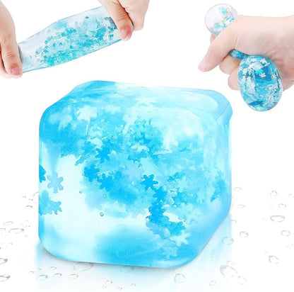 Stress Balls for Kids and Adults, Large Ice Cube Fidget Toys, Fidget Cube Sensory Toys - Cykapu