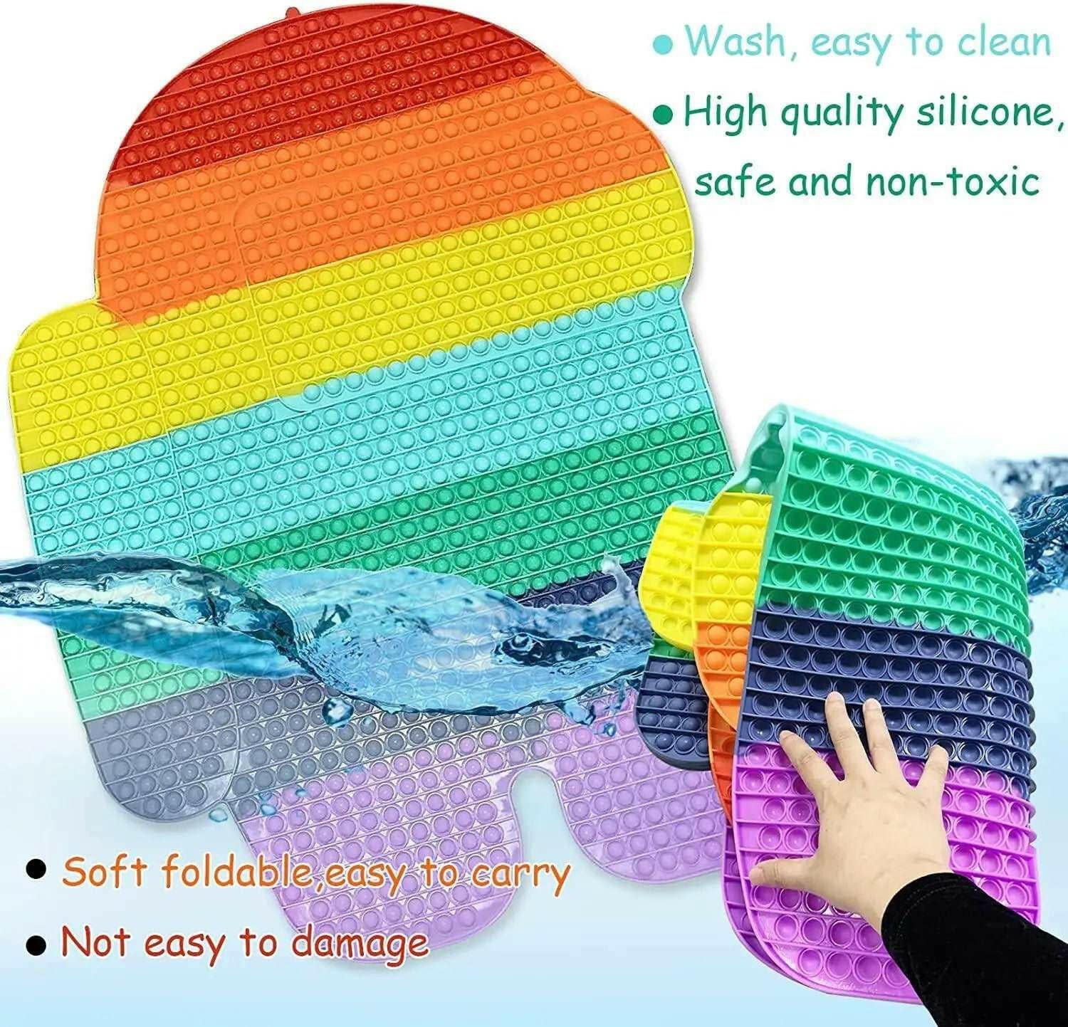Large Among Us Fidget Toy Antistress Sensory Bubble Toy Jumbo Big Size Push  Pop Fidget Toy, for Autistic Kids Special Needs Children Anxiety Adults